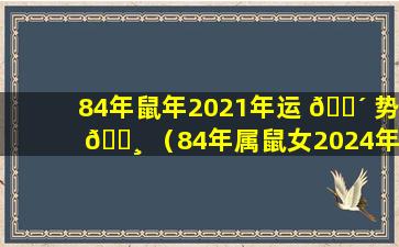 84年鼠年2021年运 🐴 势 🕸 （84年属鼠女2024年运势及运程详解）